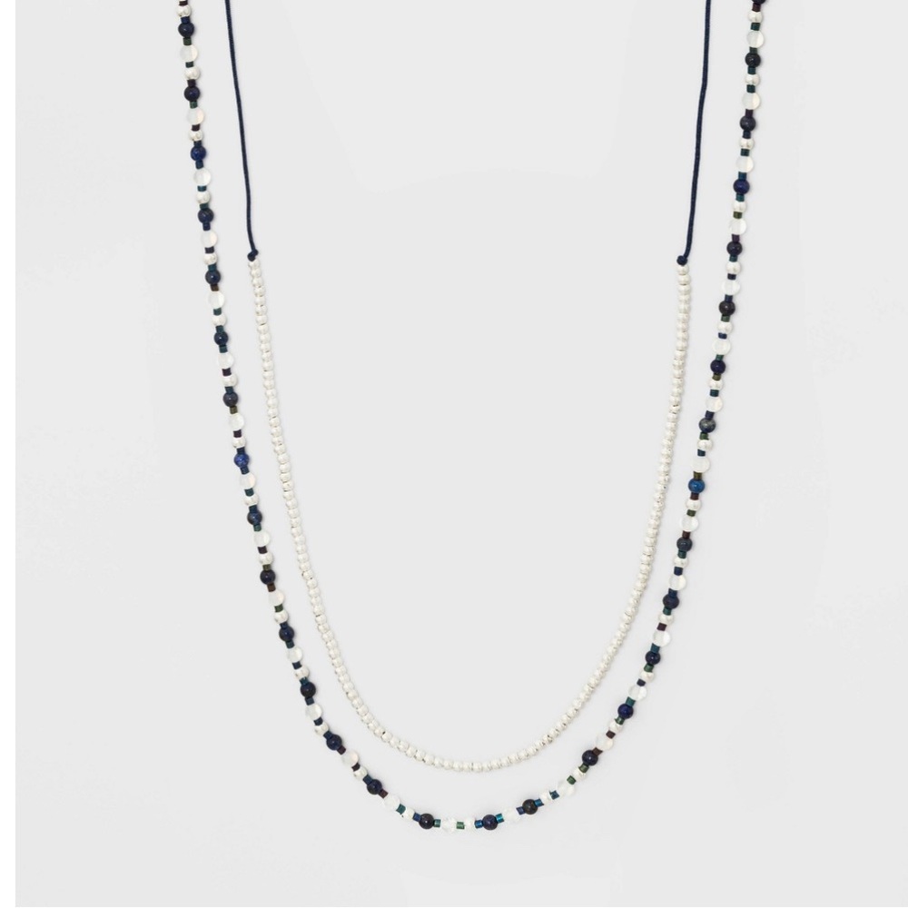 Universal Thread Silver Necklace with Blue Accents